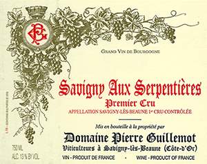 Domaine Pierre Guillemot Savigny Aux Serpentières Ier Cru
