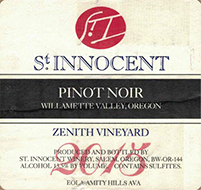 Saint Innocent Zenith Vineyard Willamette Valley Pinot Noir