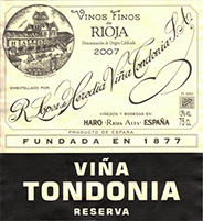 Lopez de Heredia Viña Tondonia Rioja Reserva 
