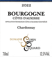 Domaine Sorin Coquard Bourgogne Blanc Côtes d’Auxerre