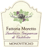 Fattoria Moretto 2021 Lambrusco Grasparossa di Castelvetro 
Monovitigno