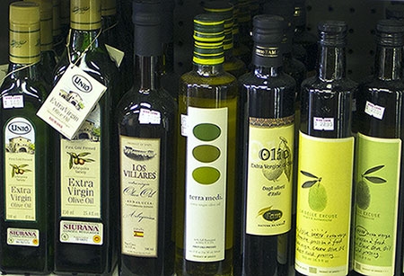 bottles of yummy olive oils