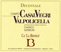 Ca La Bionda Valpolicella Classico Superiore Decennale/Casal Vegri